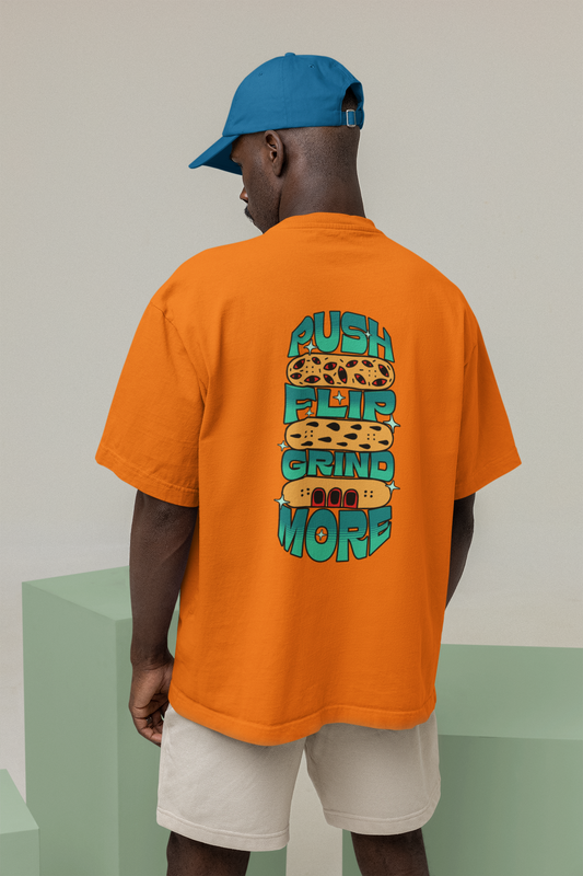 Grind unisex orange oversized t-shirt