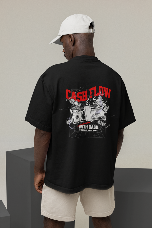 Cashflow Black Oversized T-Shirt Unisex Streetwear Style