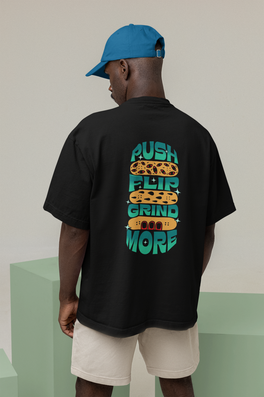 Grind unisex black oversized t-shirt