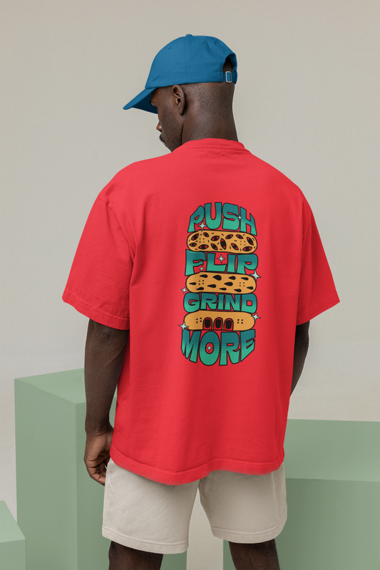 Grind unisex red oversized t-shirt