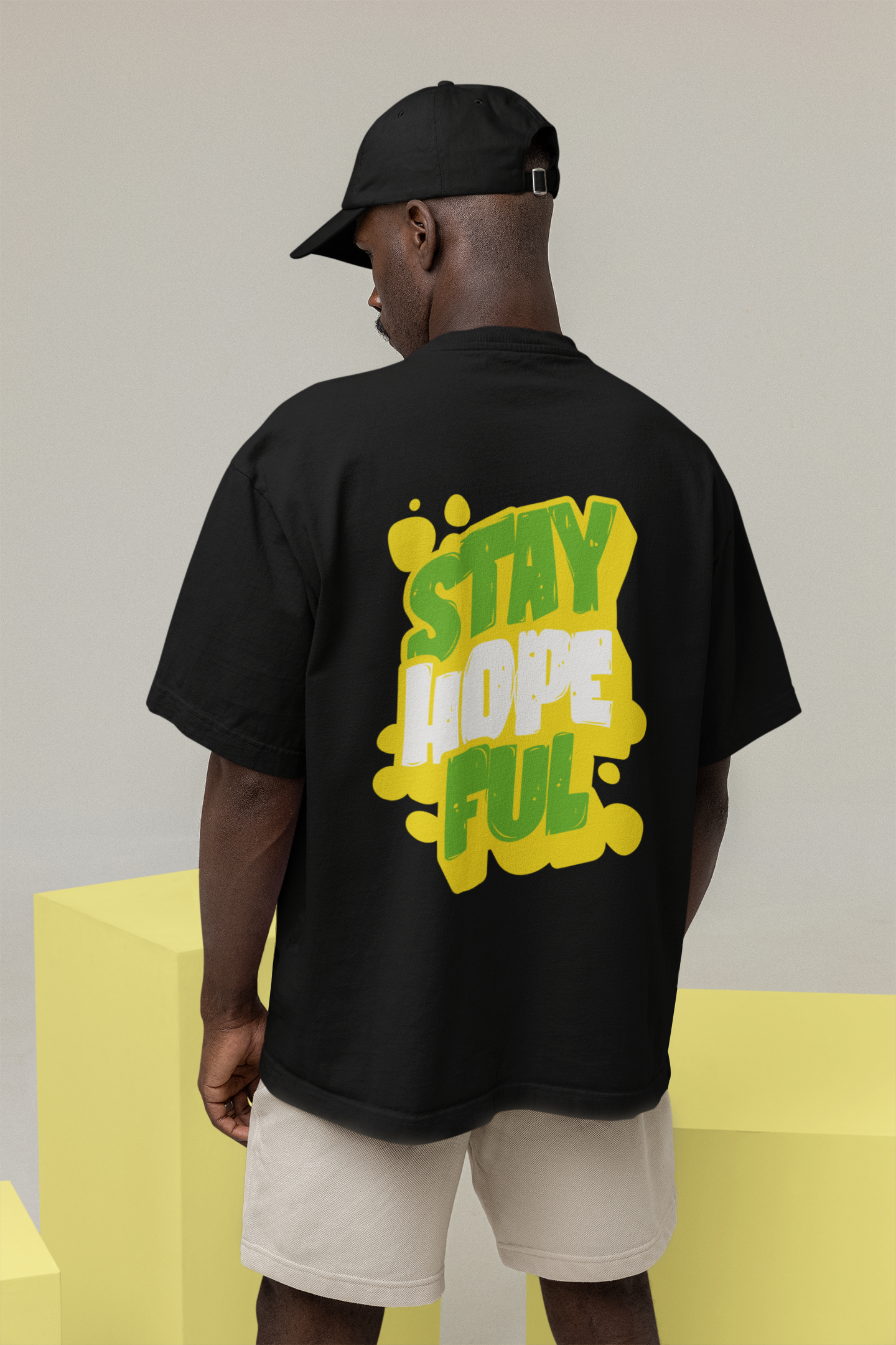 Hopeful Unisex Black Oversized T-Shirt