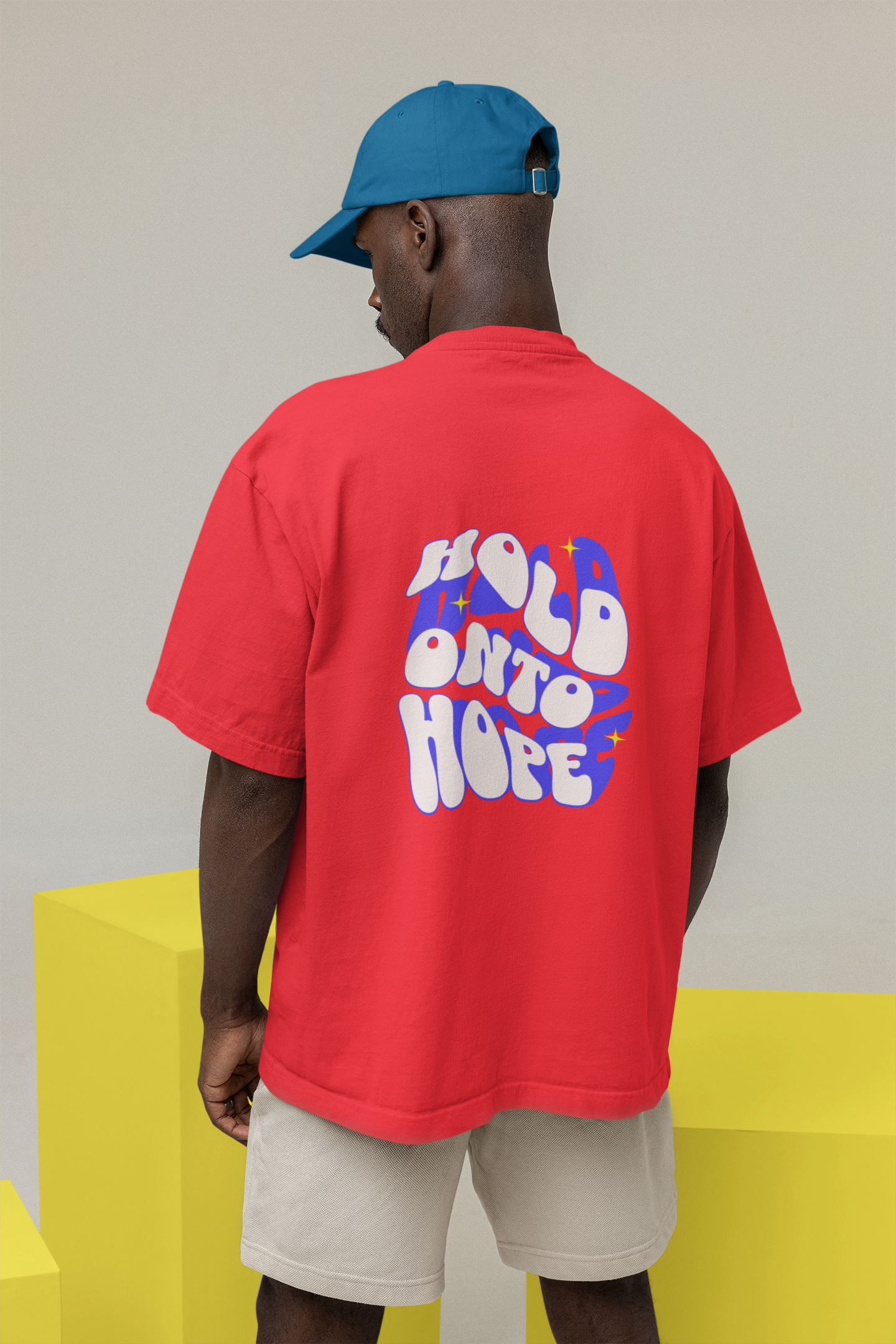 Hold & Hope Half Sleeve Red Oversized T-Shirt for Men Online Today
