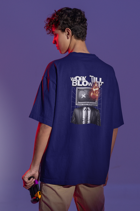 Old Era Unisex Navy Blue Oversized T-Shirt