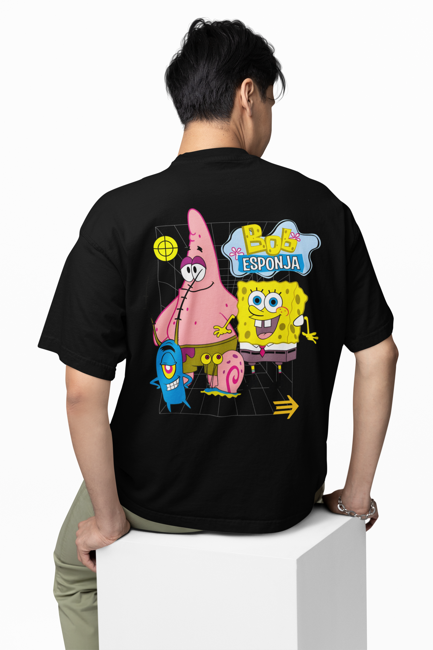Bob Esponja Oversized T-Shirt Trendy SpongeBob Graphic Tee