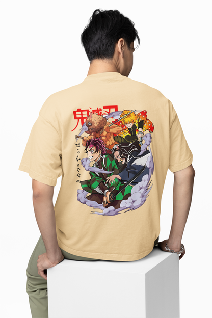 Tanjiro Zenitsu Inosuke Oversized T-Shirts Anime Style Tees