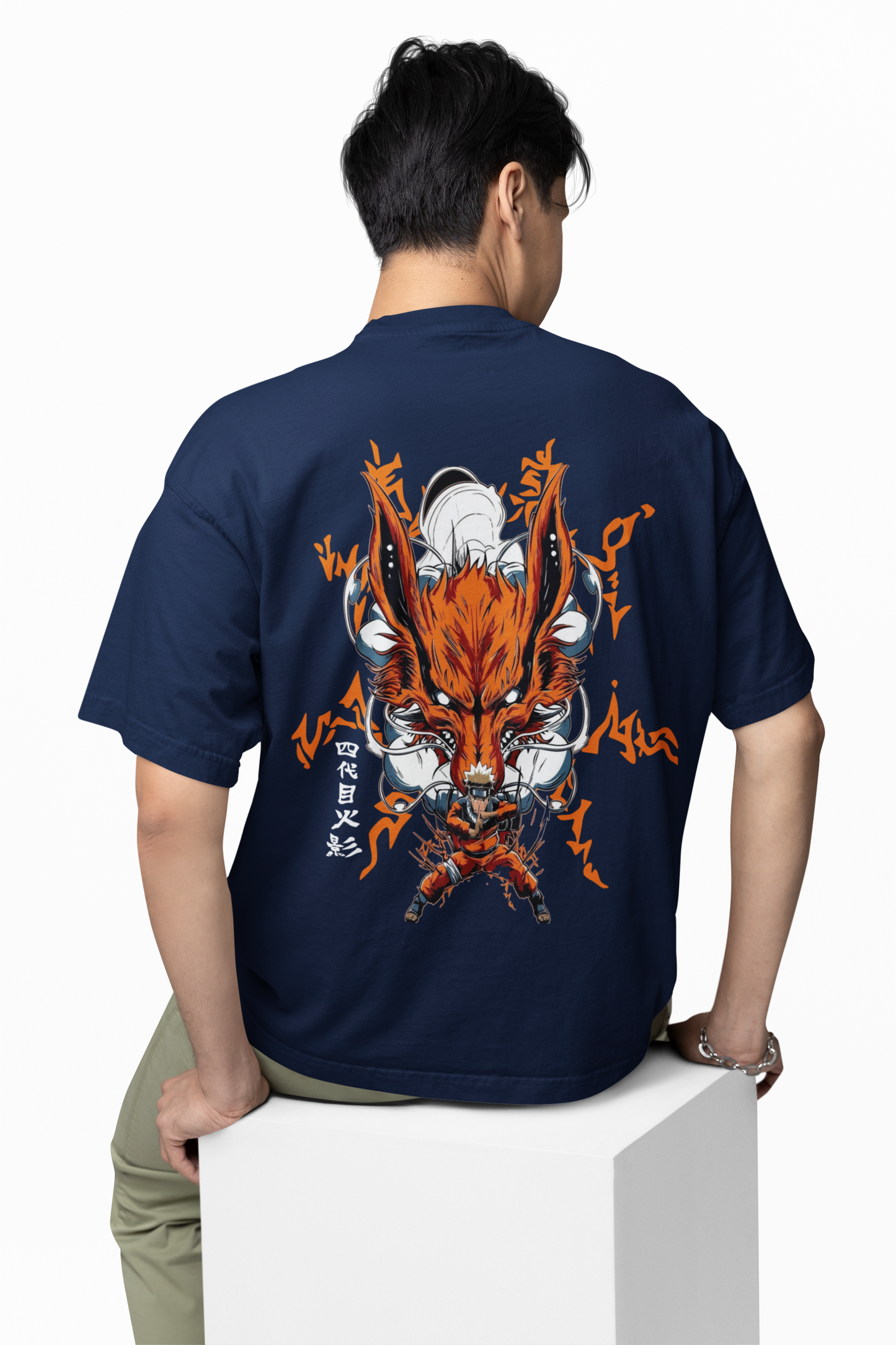 Fox Spirit Surge Oversized T-Shirt – Anime Graphic Style