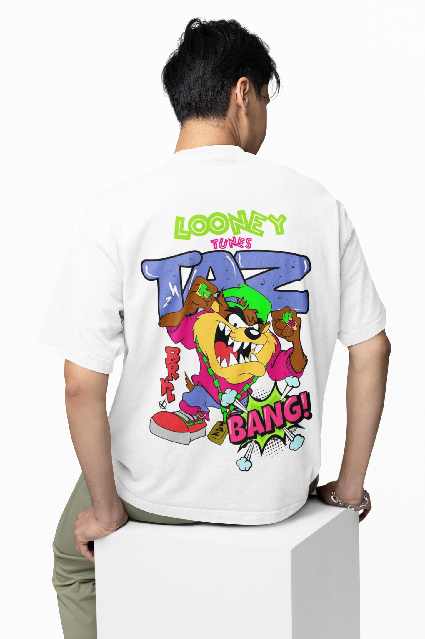 Taz Bang Oversized T-Shirt Fun Cartoon Streetwear Style Tee