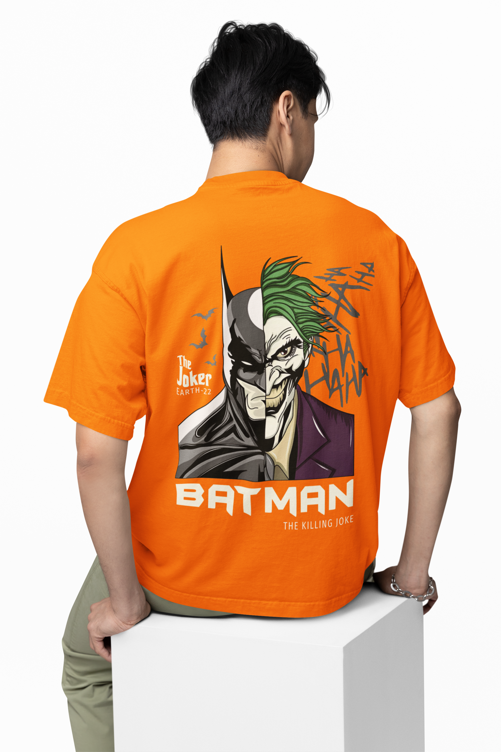 Dark Knight vs Joker Face Oversized  T-shirt