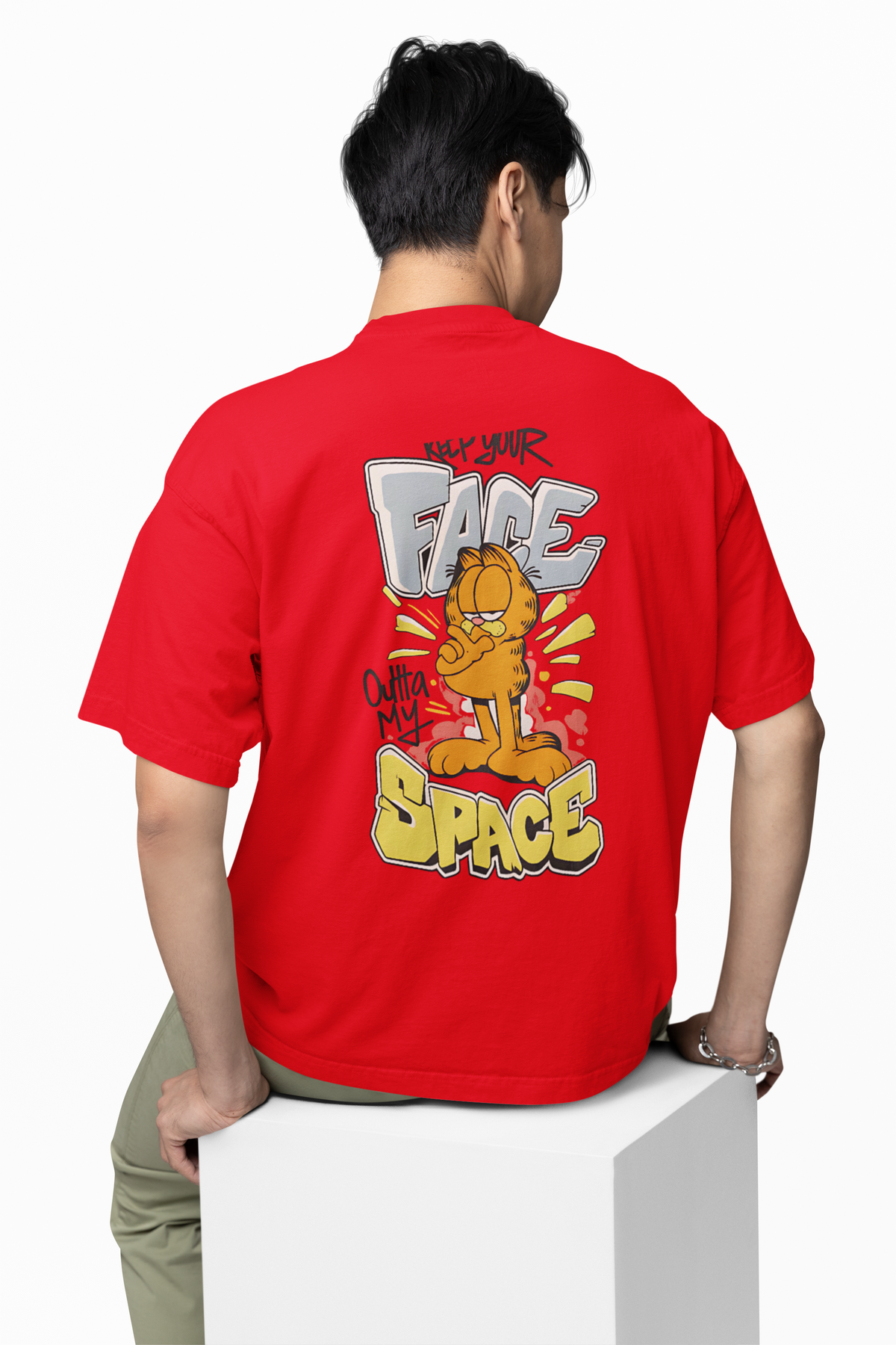 Space Garfield Oversized T-Shirts