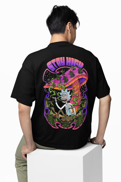 Rick Morty Stay High Oversized T-Shirts for Bold Streetwear