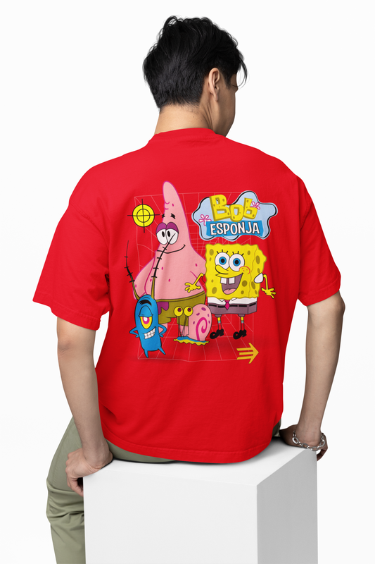 Bob Esponja Oversized T-Shirt Trendy SpongeBob Graphic Tee