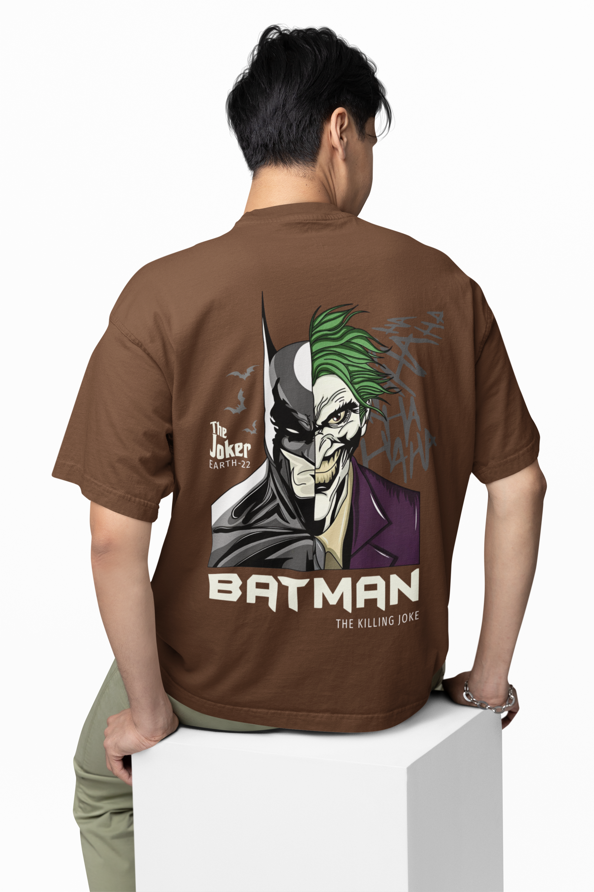 Dark Knight vs Joker Face Oversized  T-shirt