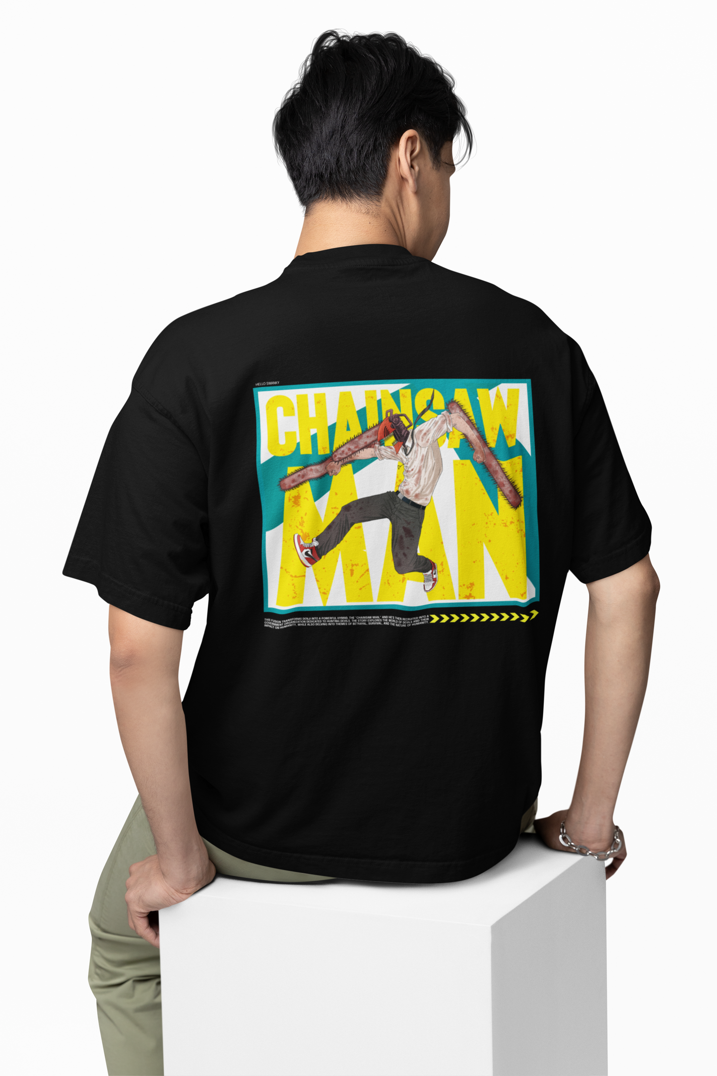 Buy Chainsaw Man Oversized T-Shirt Denji Anime Streetwear Tee