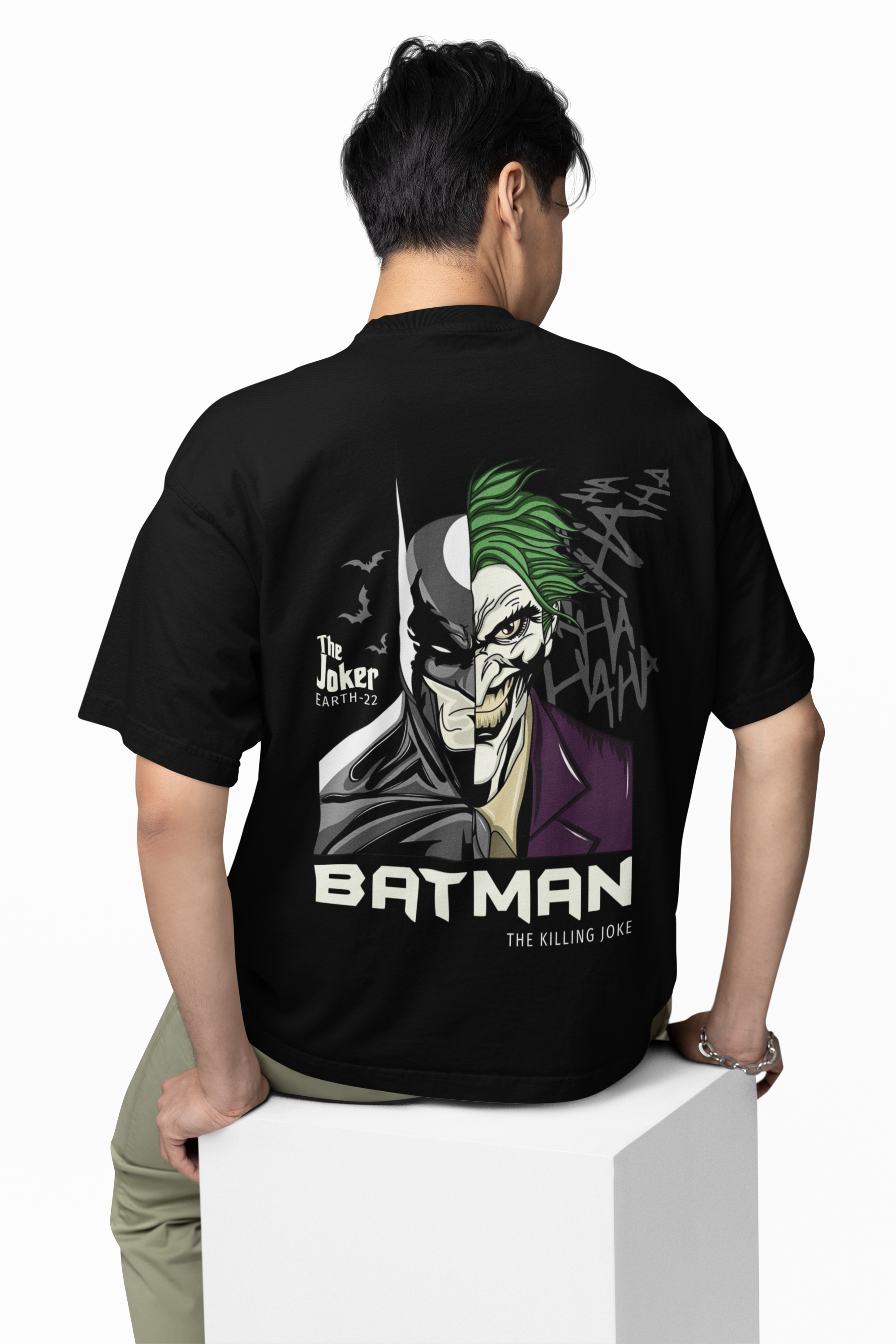 Dark Knight vs Joker Face Oversized  T-shirt