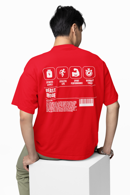 Beast Mode Oversized T-Shirt Bold & Comfortable Workout Tee