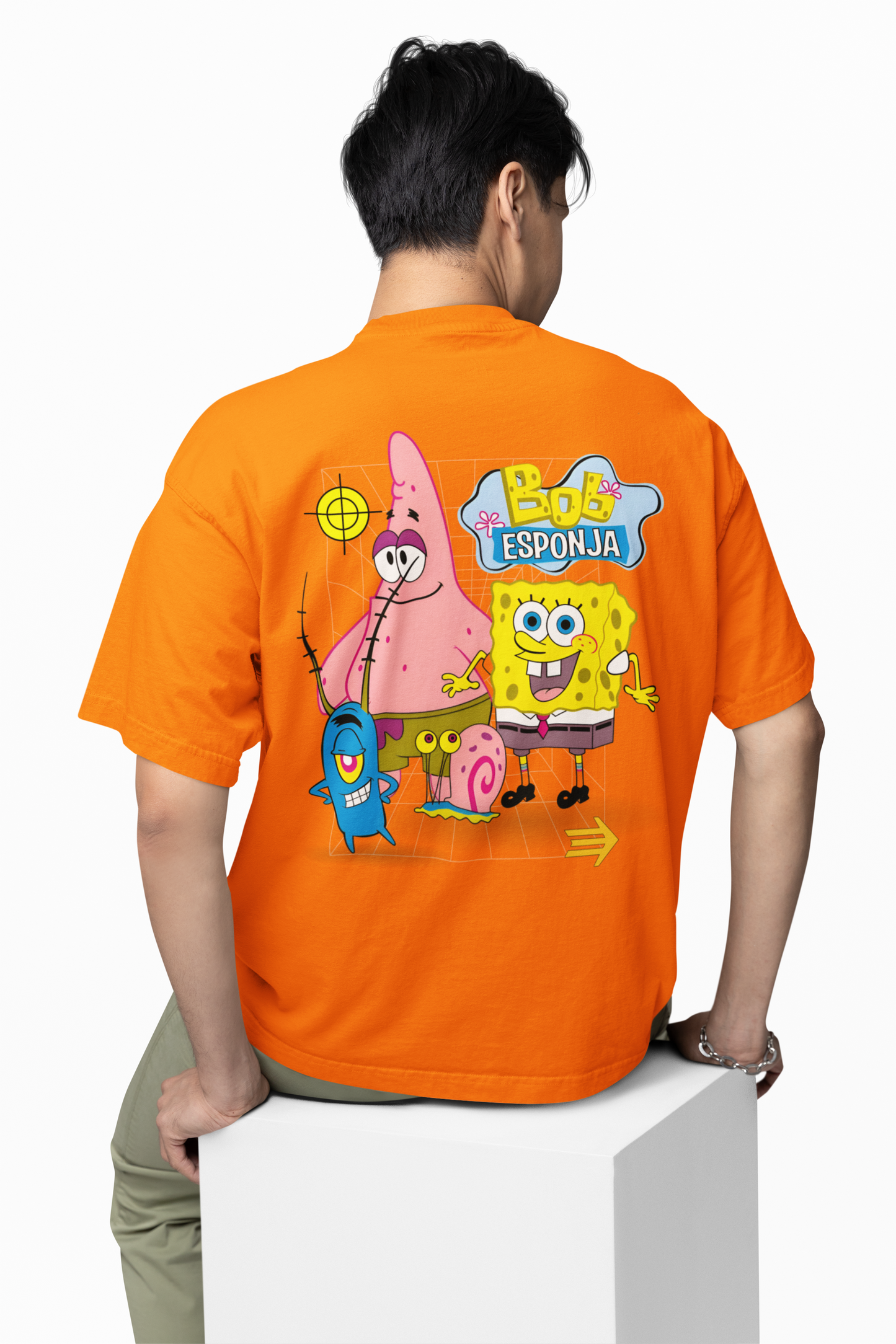 Bob Esponja Oversized T-Shirt Trendy SpongeBob Graphic Tee