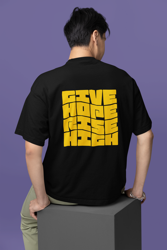 Hope Black Half Sleeve Oversized T-Shirt – Trendy for Men