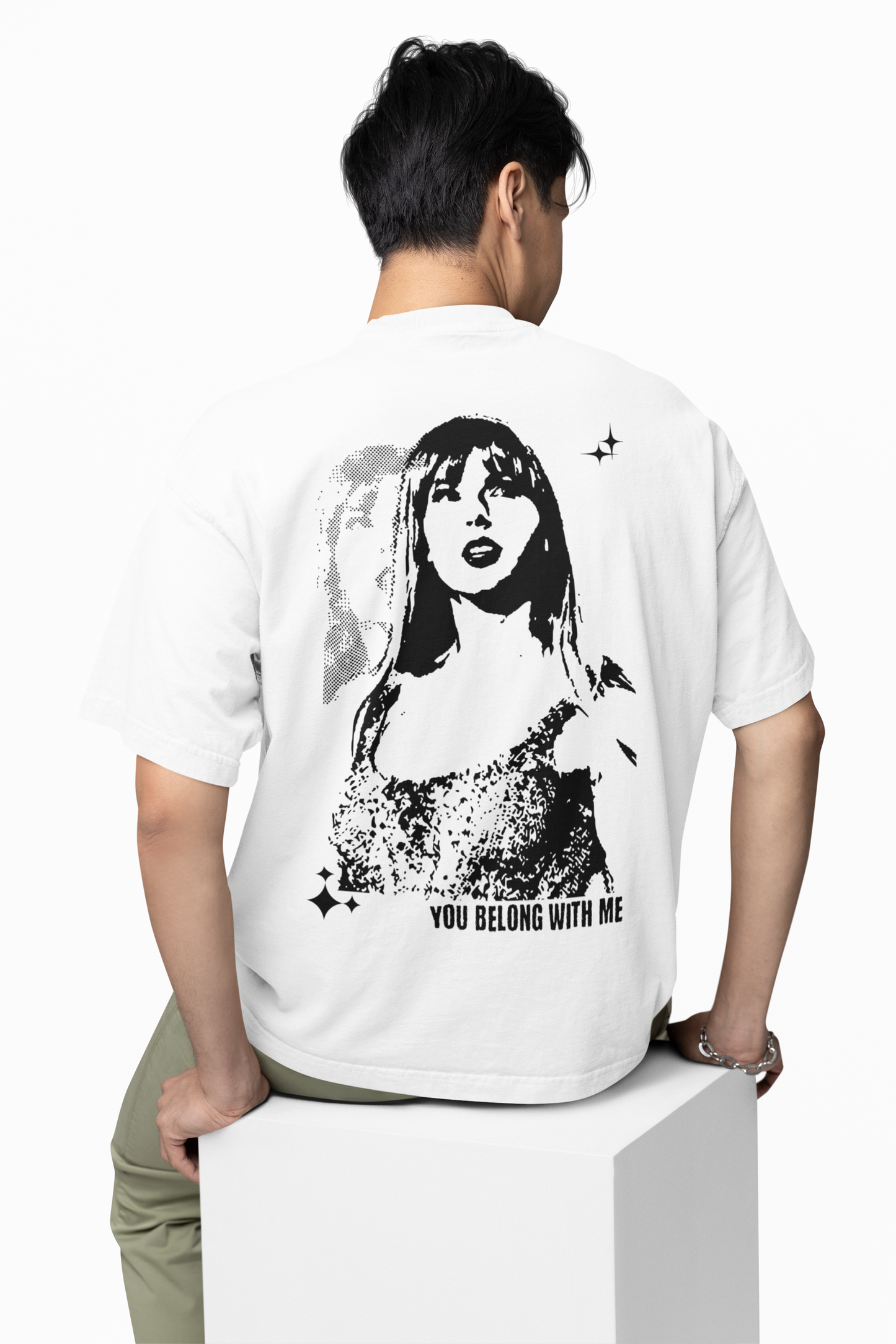 You Belong With Me Oversized T-Shirt Romantic Graphic Style