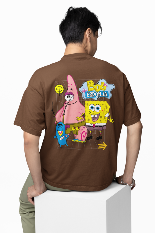 Bob Esponja Oversized T-Shirt Trendy SpongeBob Graphic Tee