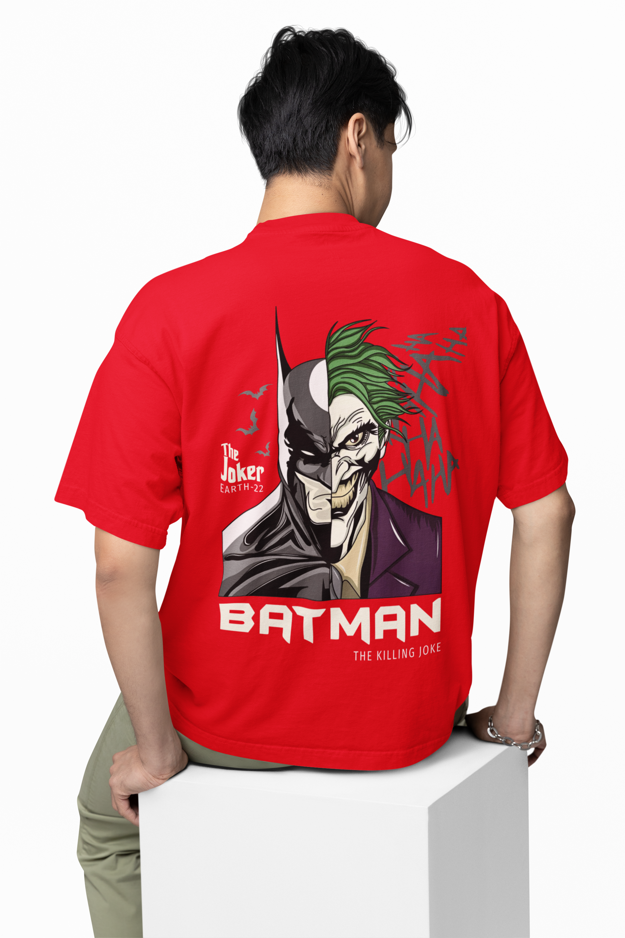 Dark Knight vs Joker Face Oversized  T-shirt