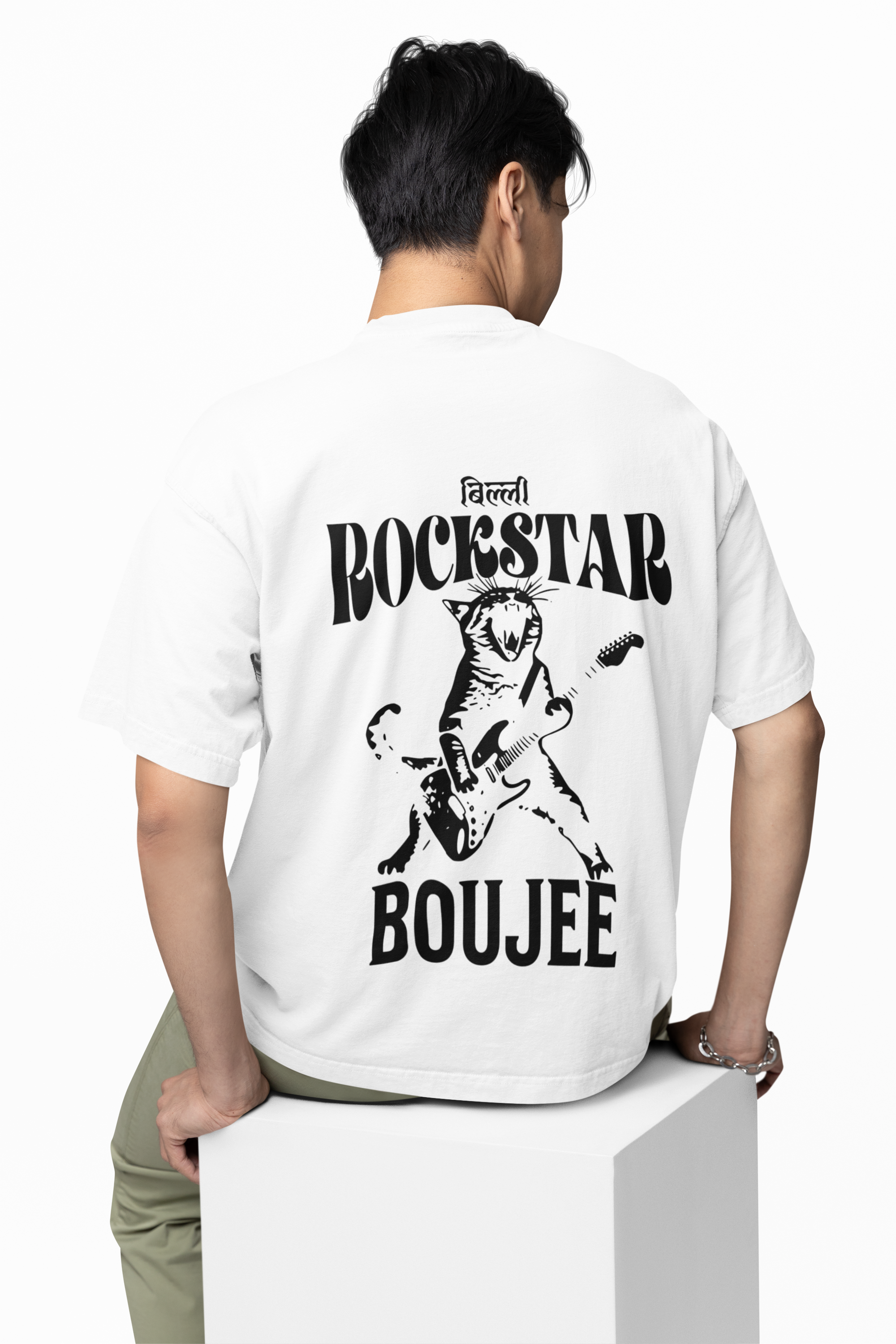 Rockstar Cat Oversized T-Shirt