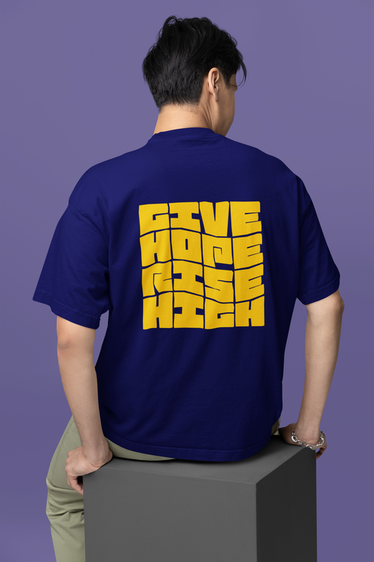 Hope Navy Blue Half Sleeve Oversized T-Shirt – Trendy for Men