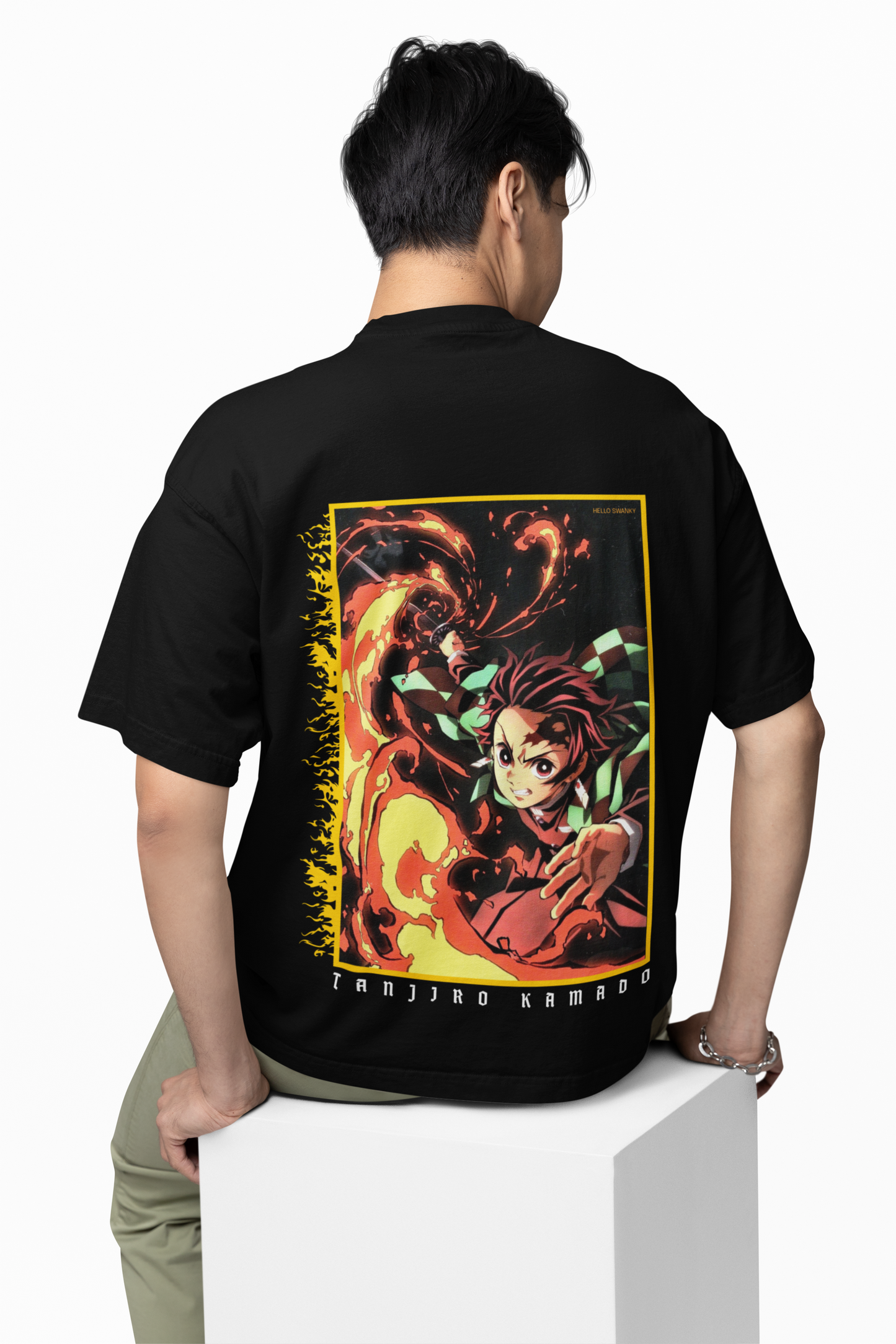 Kimetsu Oversized T-Shirt Trendy Casual Cotton Graphic Tee
