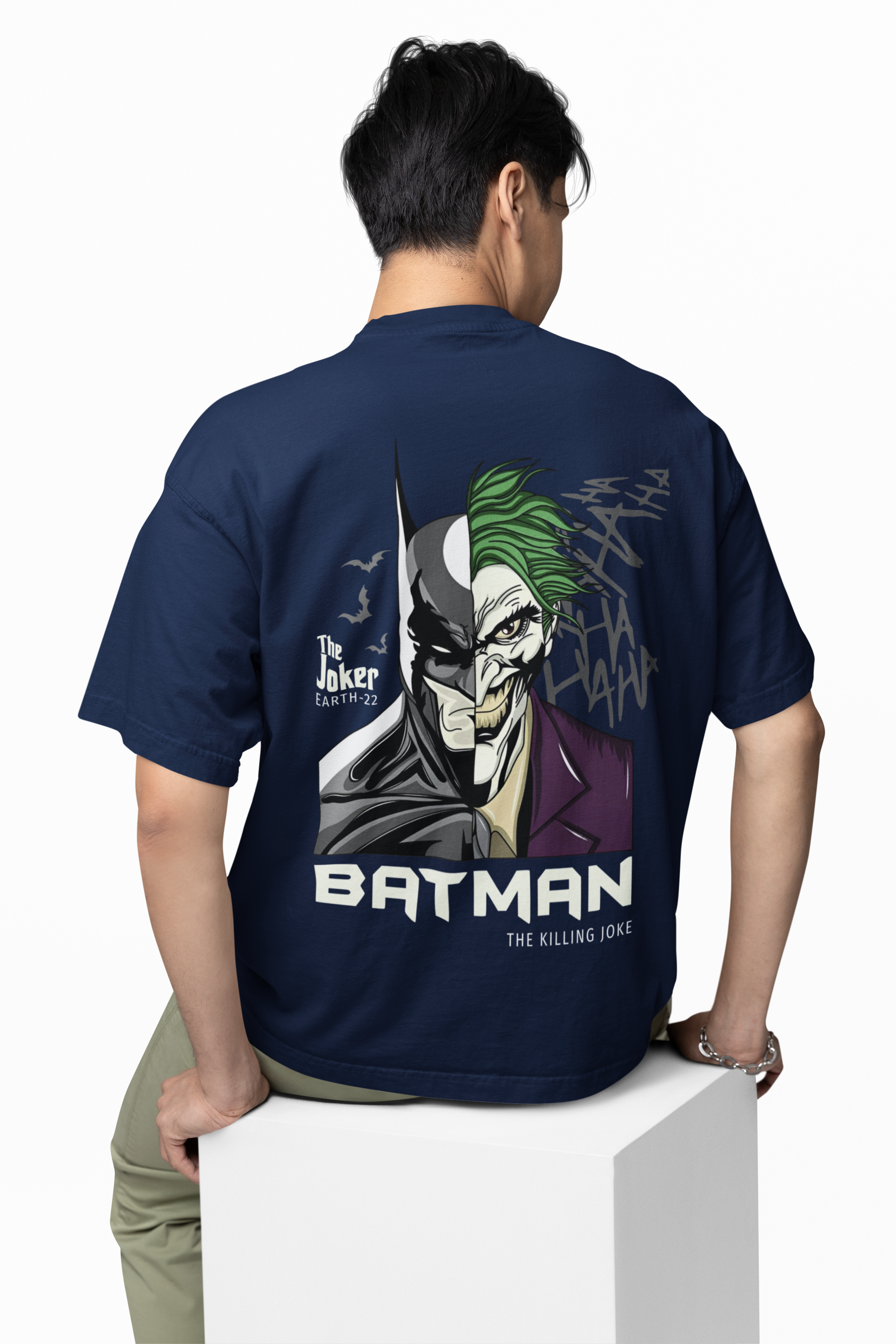 Dark Knight vs Joker Face Oversized  T-shirt