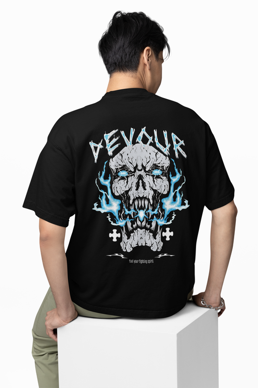 Devour Skull T Shirt Edgy Gothic Tee for Metal & Streetwear .