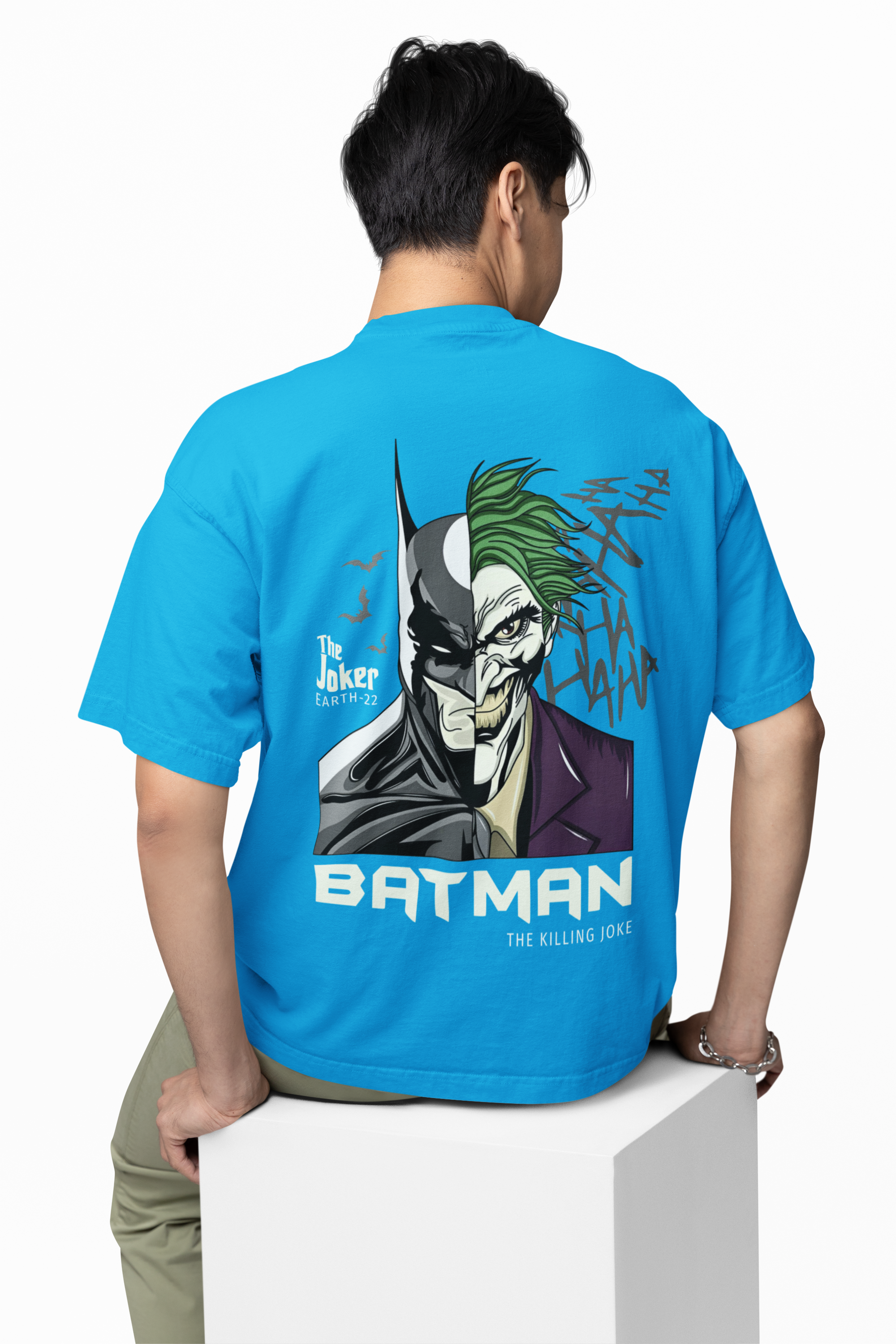 Dark Knight vs Joker Face Oversized  T-shirt