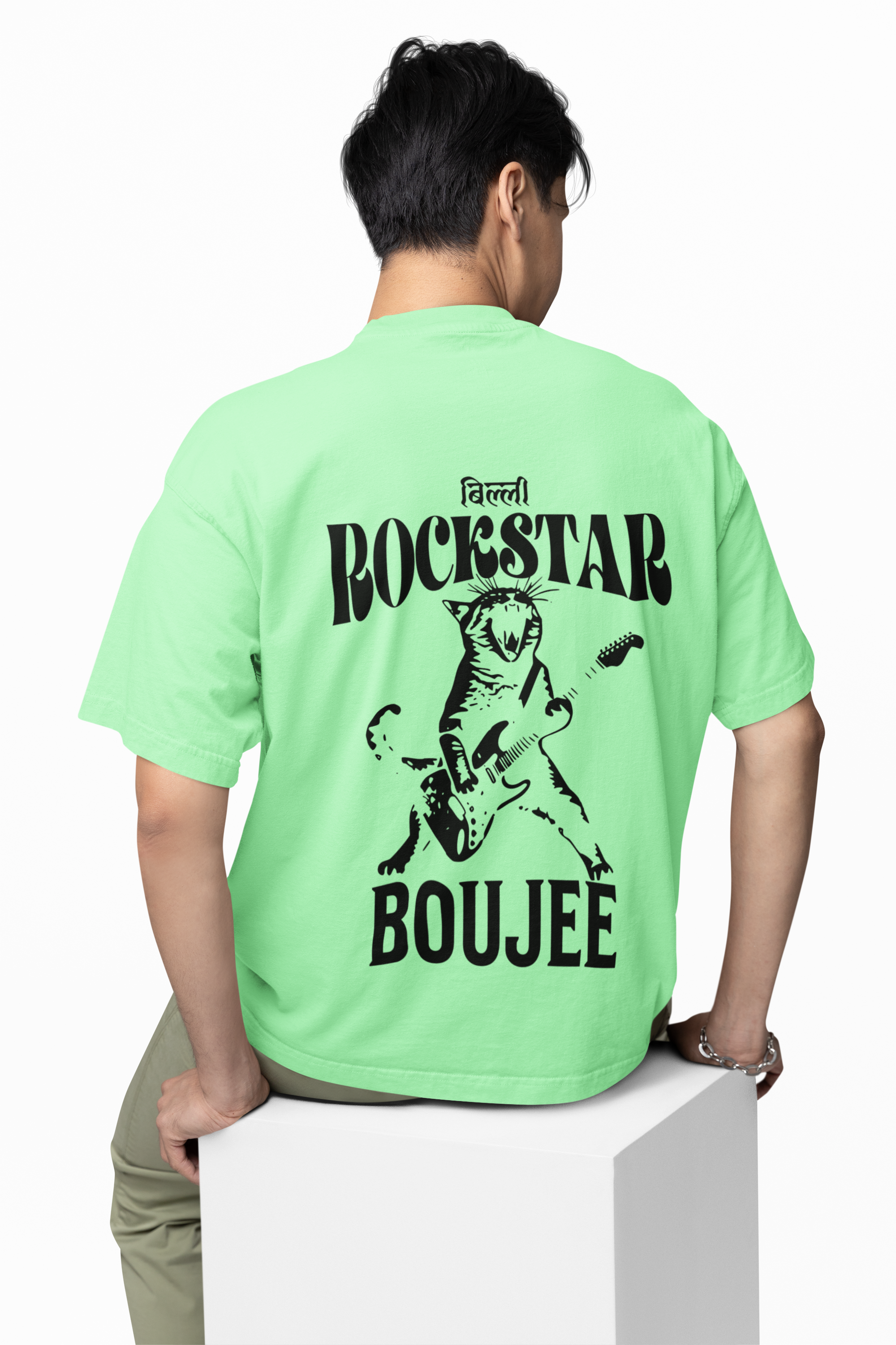 Rockstar Cat Oversized T-Shirt