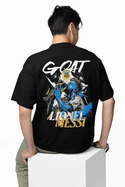 GOAT Messi Oversized T-Shirt Legendary Football Streetwear