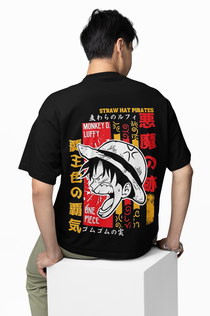Straw Hat Oversized T-Shirt for Anime Pirate Streetwear Tee