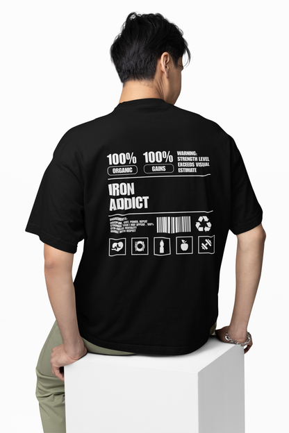 Iron Addict Oversized Gym T-Shirt  Power for Strength Lifters