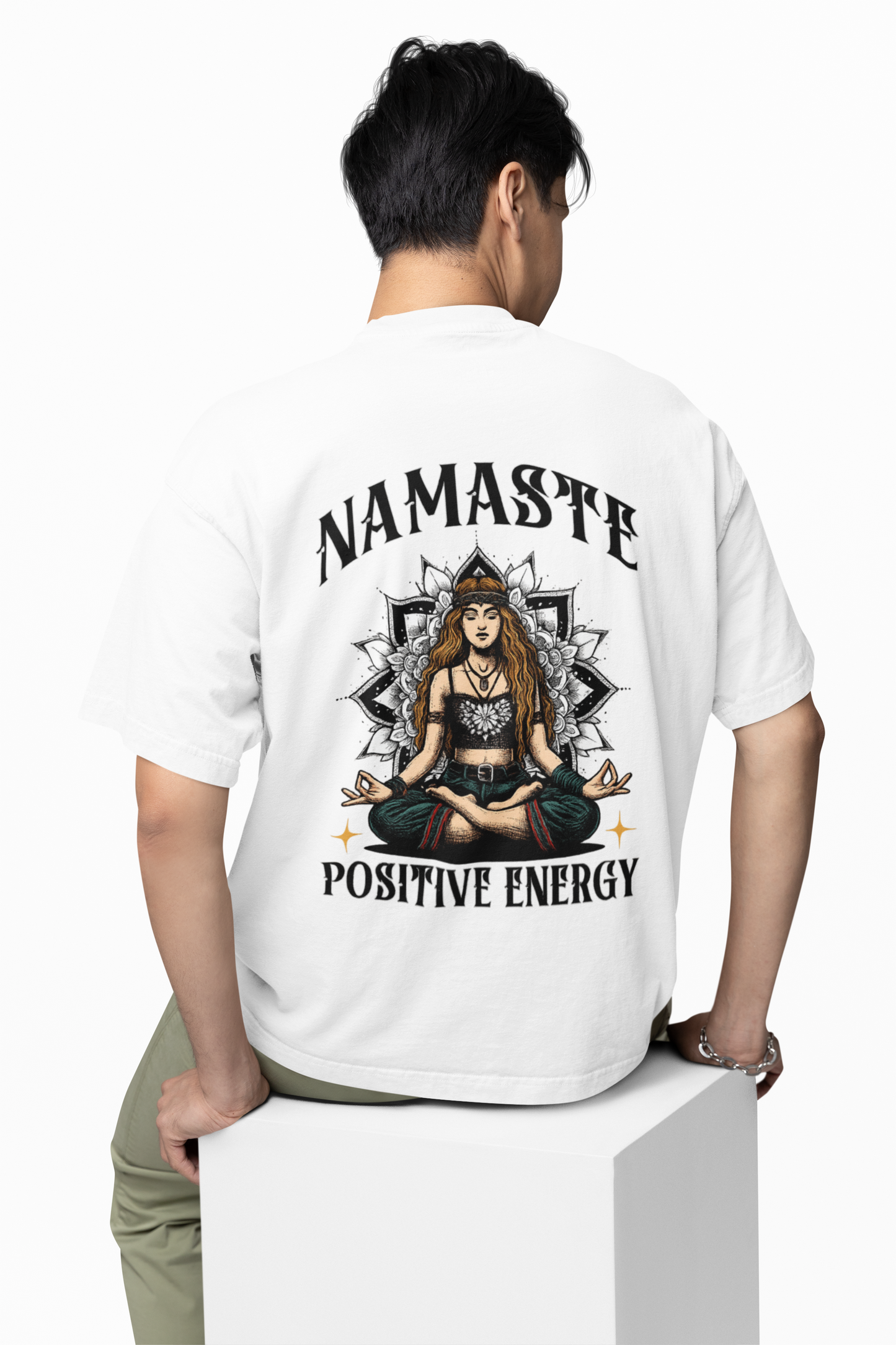 Positive Energy Oversized T-Shirt White for Soft Casual Looks