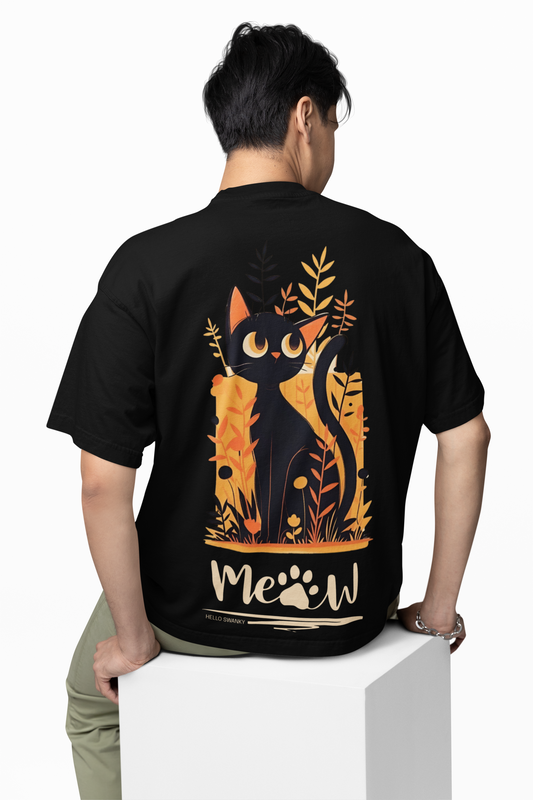 Black Cat Oversized T-Shirt