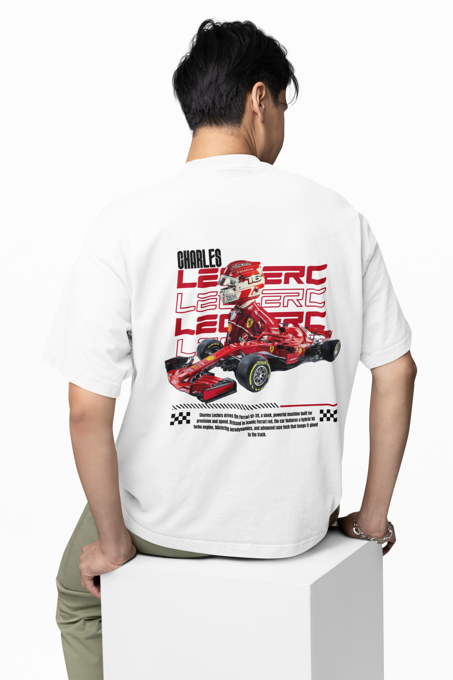 Ferrari F1 Car Oversized T-Shirt Motorsport Streetwear Tee