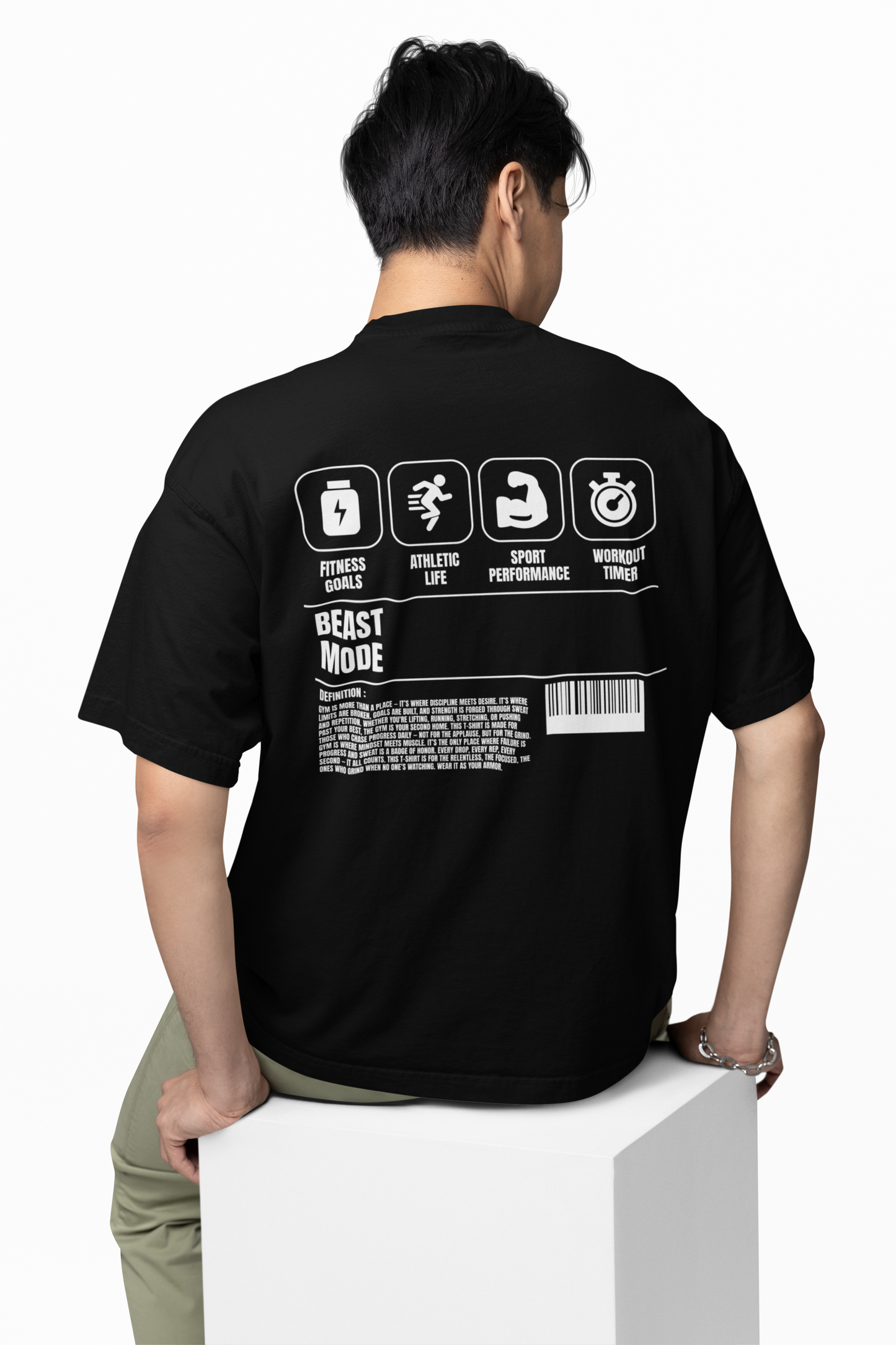 Beast Mode Oversized T-Shirt Bold & Comfortable Workout Tee