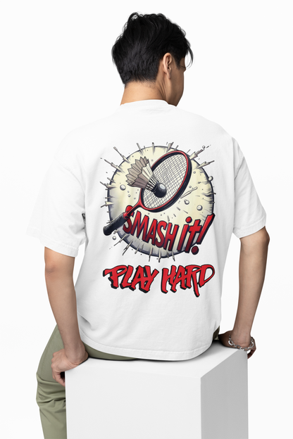 Badminton Play Hard Oversized T-Shirt