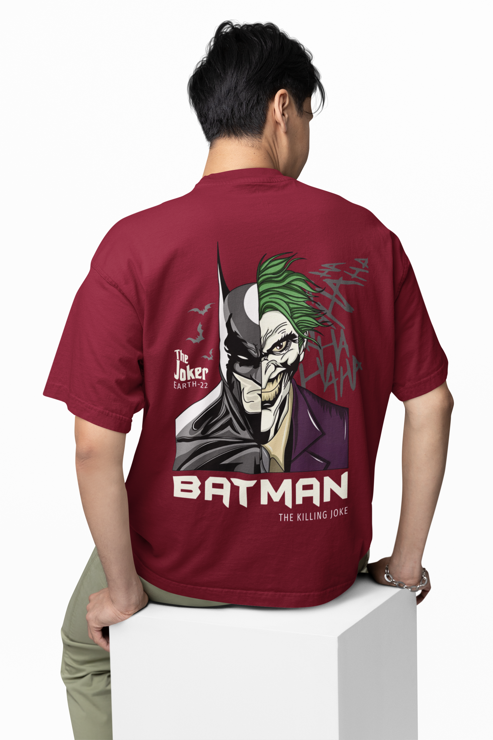 Dark Knight vs Joker Face Oversized  T-shirt