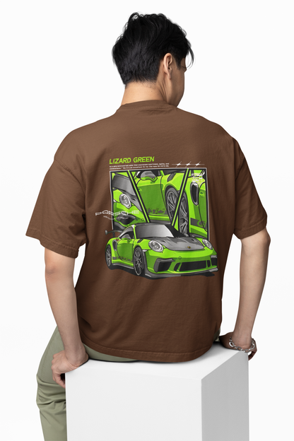 Porsche Lizard Green Oversized T-Shirt for Racing Streetwear