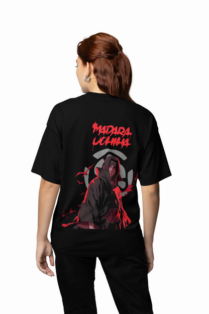Oversized T-Shirt Rage of Madara Black Graphic Casual Wear