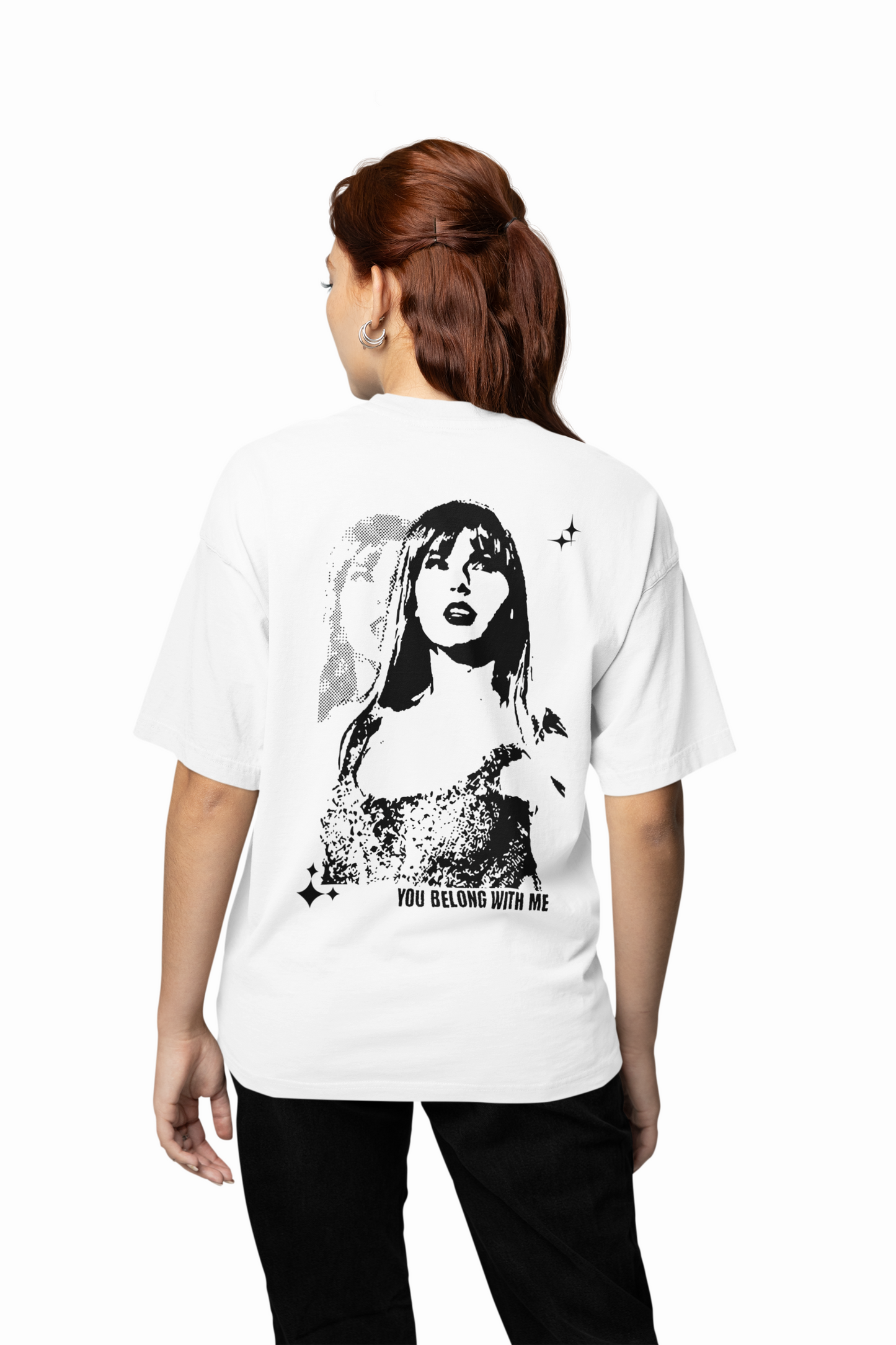 You Belong With Me Oversized T-Shirt Romantic Graphic Style