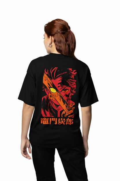 Tanjiro Oversized T-Shirts for Anime Graphic Streetwear Tee