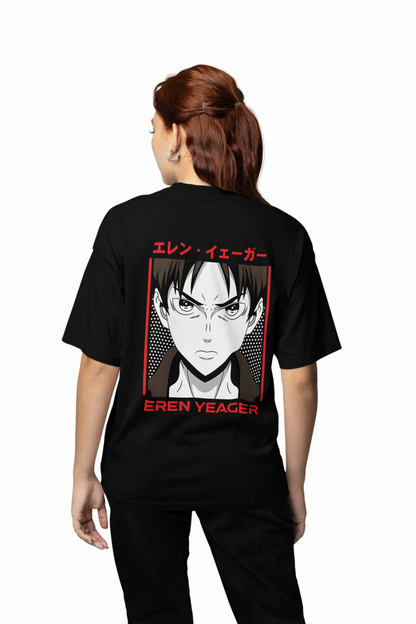 Eren Yeager Oversized T-Shirts Anime Streetwear Tee Style