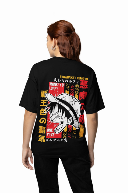 Straw Hat Oversized T-Shirt for Anime Pirate Streetwear Tee