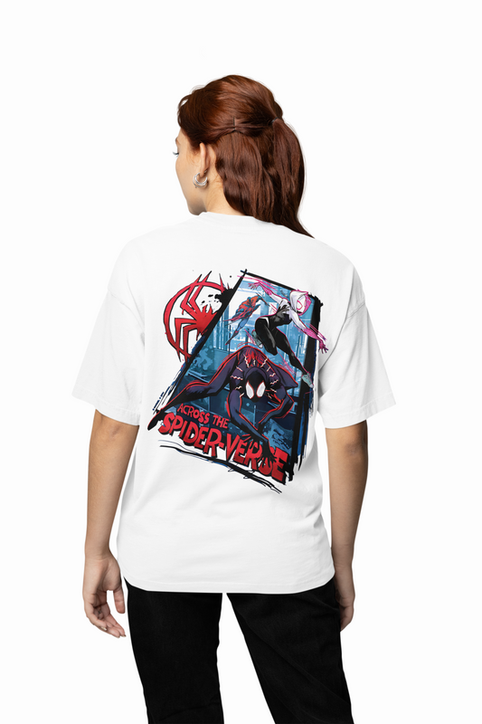Across The Spider-Verse Oversized T-Shirts Multiverse Hero