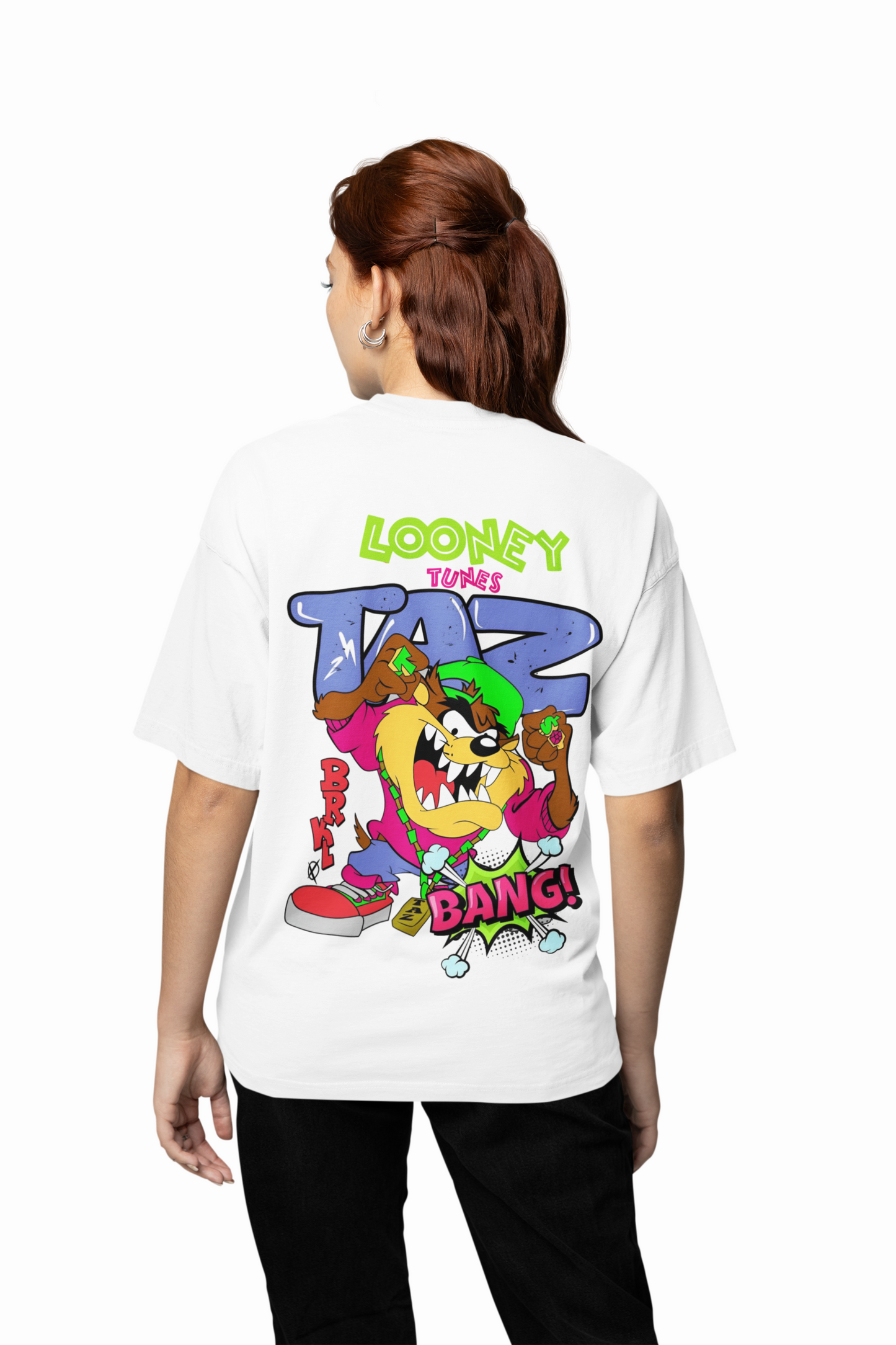 Taz Bang Oversized T-Shirt Fun Cartoon Streetwear Style Tee
