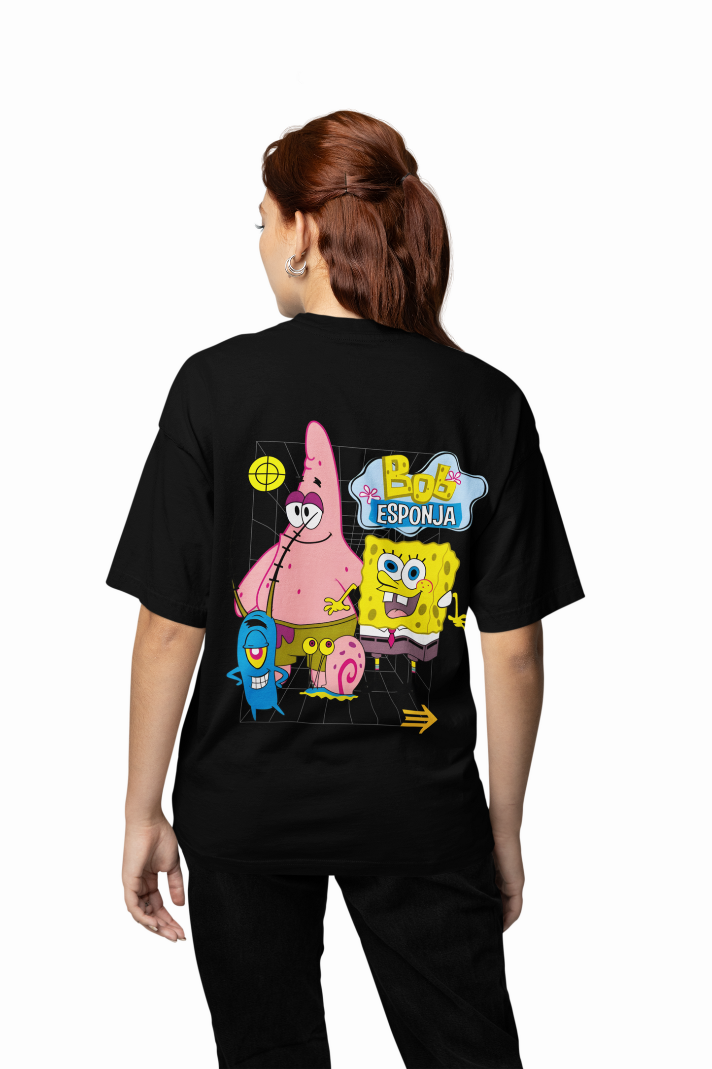 Bob Esponja Oversized T-Shirt Trendy SpongeBob Graphic Tee