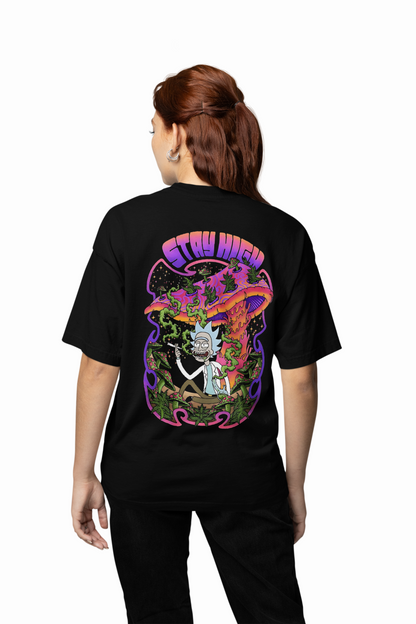 Rick Morty Stay High Oversized T-Shirts for Bold Streetwear